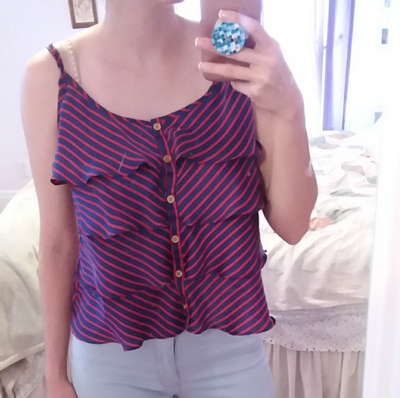 Spaghetti strap striped blouse - Picture 3 of 4